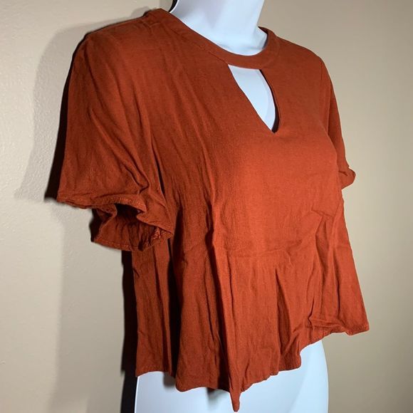 (2 for $20) Elodie Rust Orange Blouse Size S   V#57 - Picture 4 of 6